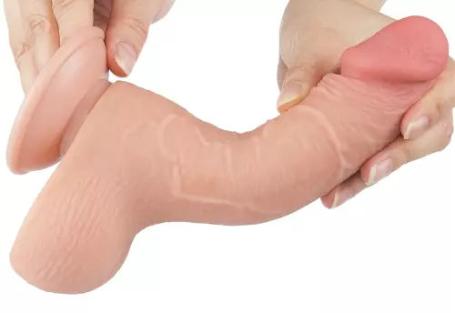 Realistische dildo met balzak SLIDING SKIN 13 x 3.7cm – 5/6