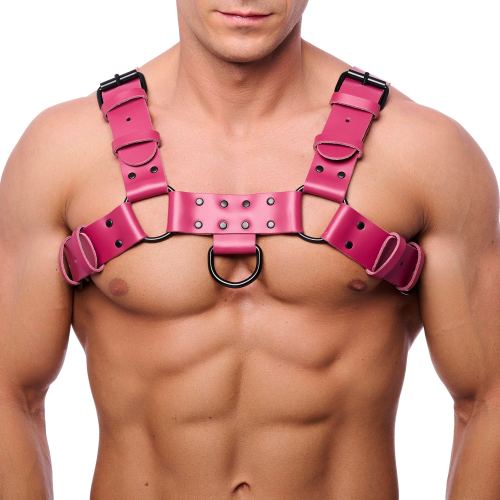 Bulldog Leather Harness Pink