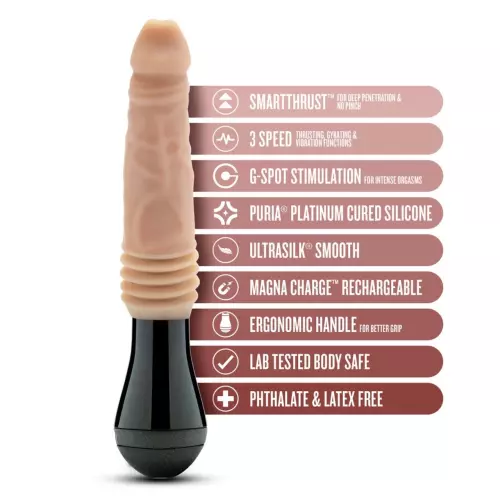 Stootdildo roterend Dr Knight 13 x 3,8cm – 10/10