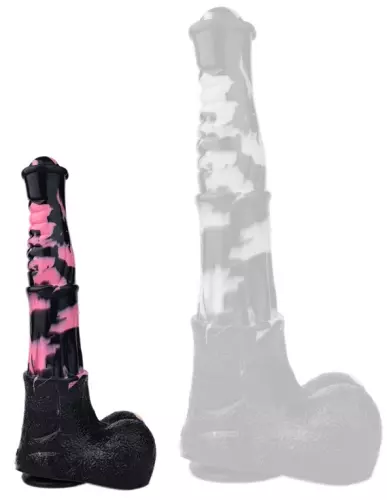 Paarden dildo Tinulf M 19 x 5cm Zwart-Roze – 1/7