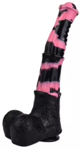 Paarden dildo Tinulf M 19 x 5cm Zwart-Roze – 3/7