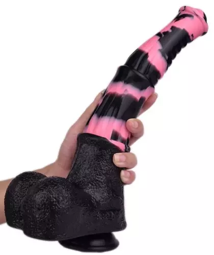 Paarden dildo Tinulf M 19 x 5cm Zwart-Roze – 4/7