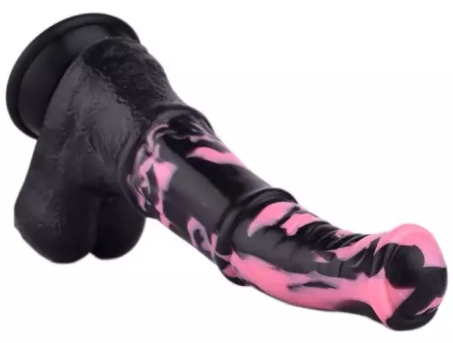 Paarden dildo Tinulf M 19 x 5cm Zwart-Roze – 7/7