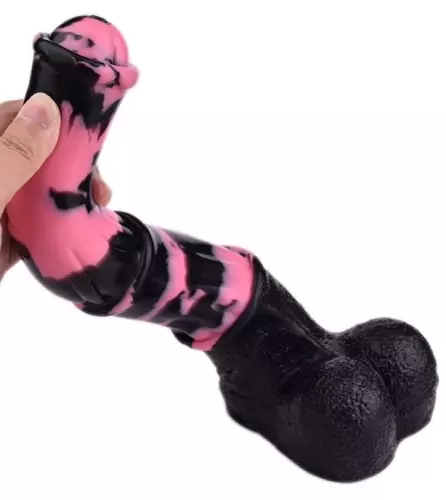 Pferde-Dildo Tinulf L 28 x 6,5cm Schwarz-Rosa – 2/7