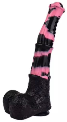 Pferde-Dildo Tinulf L 28 x 6,5cm Schwarz-Rosa – 3/7