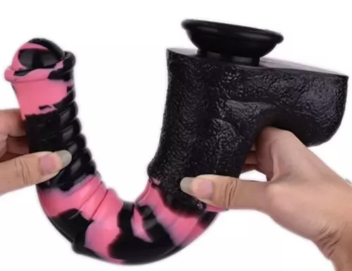 Pferde-Dildo Tinulf L 28 x 6,5cm Schwarz-Rosa – 5/7
