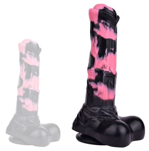 Hurulf Horse Dildo M 24.5 x 6.5cm Black-Pink