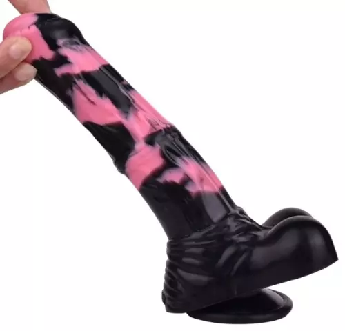 Dildo Horse Hurulf M 24.5 x 6.5cm Schwarz-Rosa – 7/8