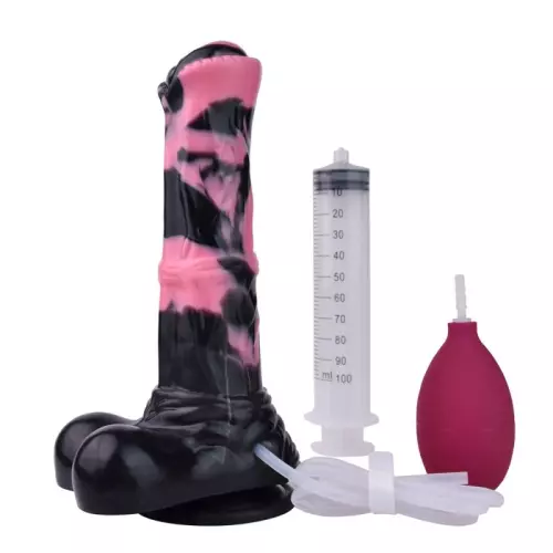 Ejakulierender Dildo Hurulf Squirt S 18 x 4.7 cm Schwarz-Rosa – 3/7