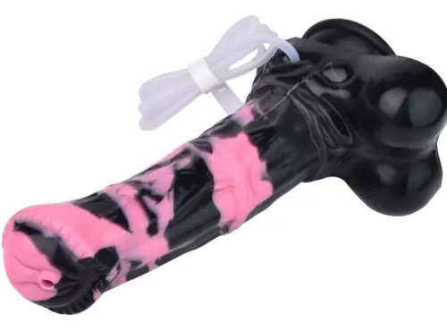 Ejakulierender Dildo Hurulf Squirt S 18 x 4.7 cm Schwarz-Rosa – 4/7