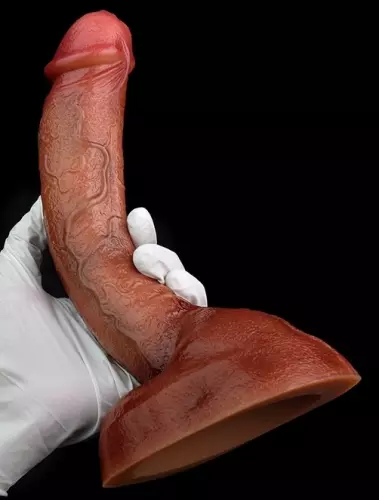 Dildo Curved Base 20 x 4,5cm Braun – 3/9