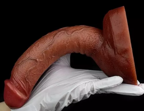 Dildo Curved Base 20 x 4,5cm Braun – 4/9