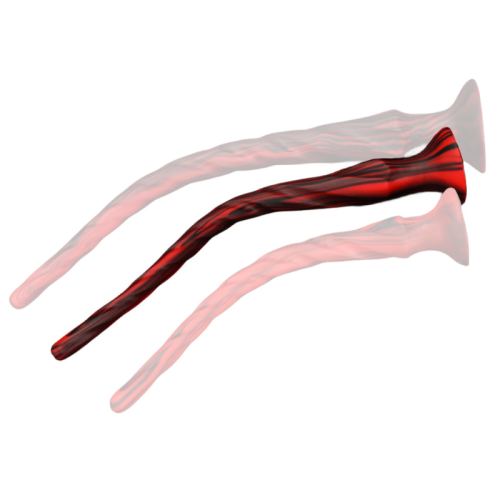 Dildo Torthy M 46 x 4.7 cm Schwarz-Rot