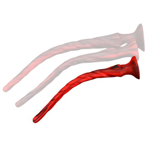 Dildo Torthy S 37 x 4.2 cm Rot-Schwarz