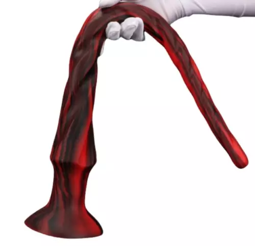 Dildo Torthy S 37 x 4,2 cm Rood-Zwart – 2/2