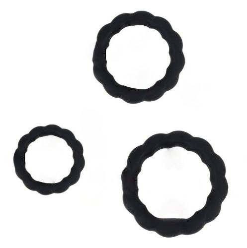 Lot de 3 Cockrings Tortick Noirs