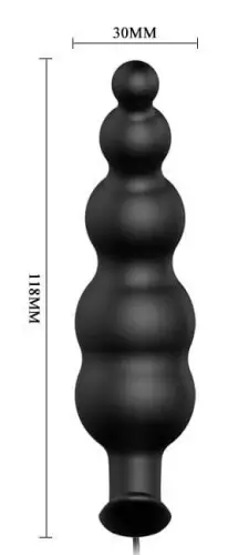 Schwarz Silikon-Prostata-Stimulator 11 x 2,9 cm – 4/5