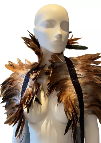 Schouderkap Veren Beige-Bruin – 6/6