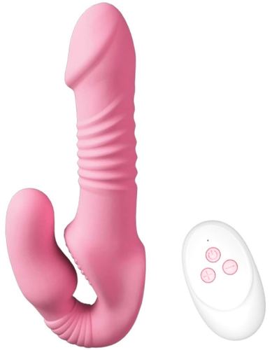 Gode Ceinture sans harnais vibrant Pinky Twice 13 x 4cm