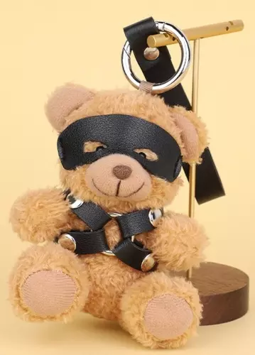 Beari Harness Plush Bear Keychain Black – 2/3