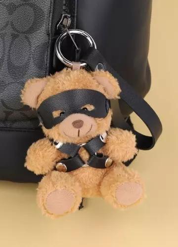 Beari Harness Plush Bear Keychain Black – 3/3
