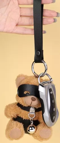 Beari Bell Plush Bear Keychain Black – 8/10