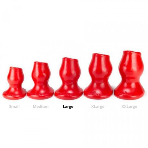 Plug Tunnel Pig-Hole rood Large - 9 x 7 cm