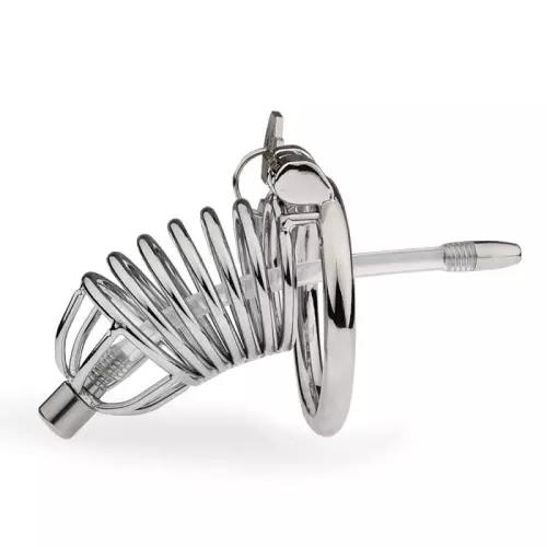 Keuschheitskäfig Reegik mit Urethralstab 8.5 x 3.5cm – 1/3