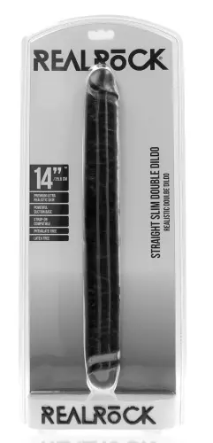 Doppel-Dildo Straight Slim 35.5 x 3.8cm Schwarz – 2/5