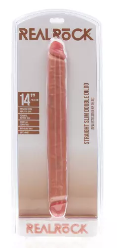 Doppel-Dildo Straight Slim 35.5 x 3.8cm Hautfarben – 2/5