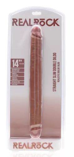 Doppel-Dildo Straight Slim 35.5 x 3.8cm Braun – 2/6