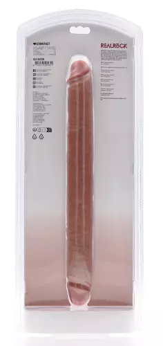 Doppel-Dildo Straight Slim 35.5 x 3.8cm Braun – 3/6