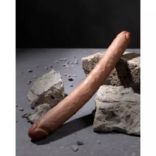 Doppel-Dildo Straight Slim 35.5 x 3.8cm Braun – 5/6