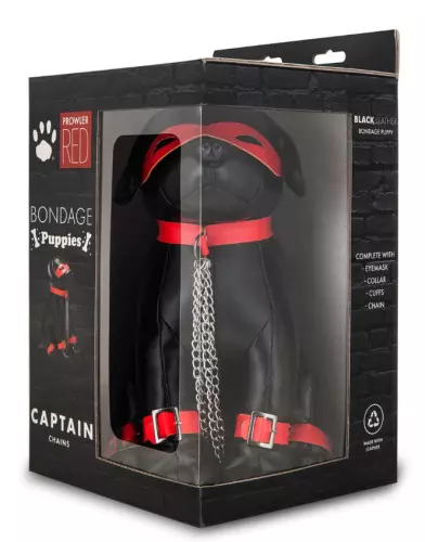 Faux Leather Pup Captain Chains 24cm Black – 2/4