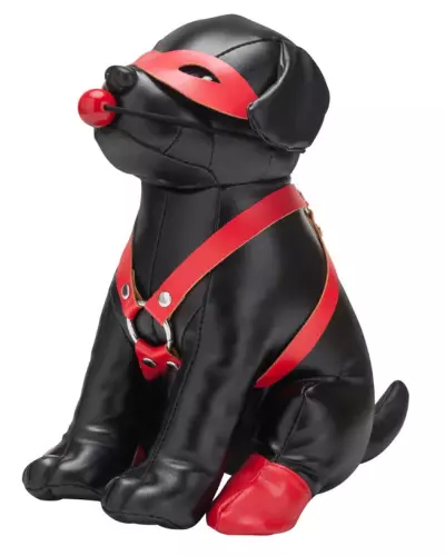 Hond in Kunstleer Bandit 24cm Zwart – 1/4