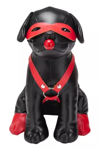 Hond in Kunstleer Bandit 24cm Zwart – 3/4