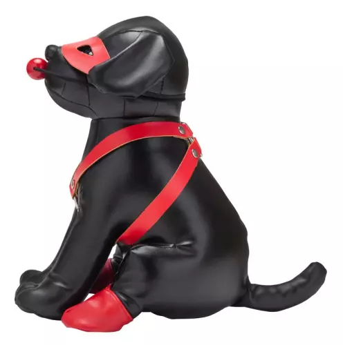 Hond in Kunstleer Bandit 24cm Zwart – 4/4