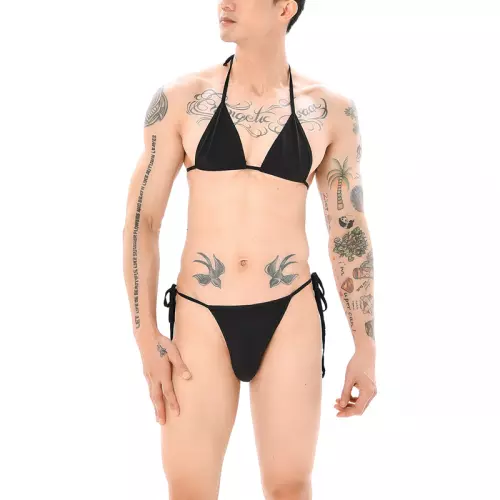 Mankini-Set Sumiro 2-teilig Schwarz – 1/3