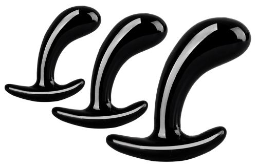 Kit de 3 Plugs Curved Three 11 x 3.5cm Noir