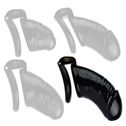 Keuschheitskäfig Worle XL 12 x 3,7 cm Schwarz – 1/2