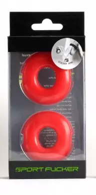 2er-Set weiche Cockrings Stacker 20 mm Rot – 2/2