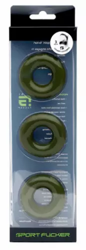 Set von 3 Cockrings Chubby 20mm Khaki – 2/3