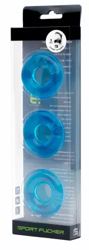 Set von 3 Cockrings Chubby 20 mm Blau – 3/3