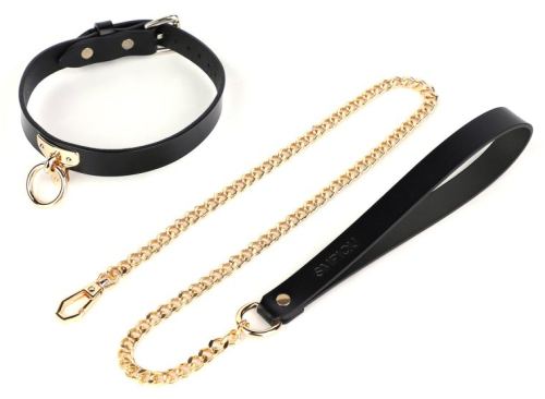 Halsband-Leine Tee Ring Schwarz