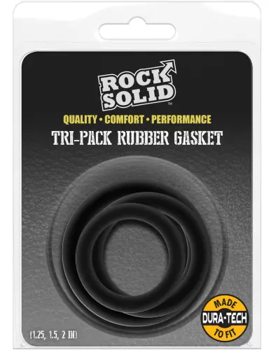 Set von 3 Cockrings Gasket Schwarz – 2/7