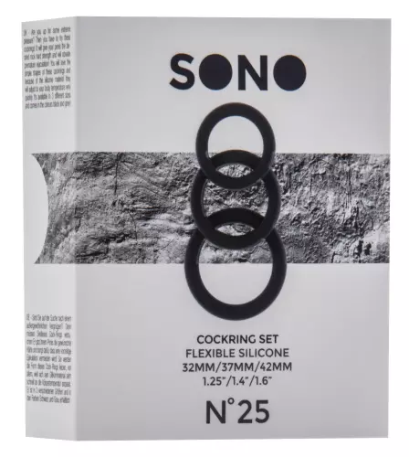 Set mit 3 schwarzen Cockrings Sono N25 – 2/3