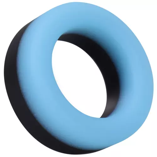 Phosphoreszierender Penisring The Big O 32 mm Schwarz-Himmelblau – 1/6