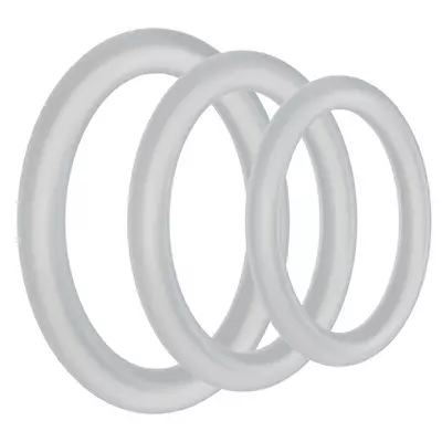 Set von 3 Cockrings Tri-Pack Gasket Transparent – 1/6