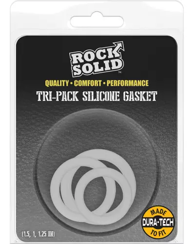 Set von 3 Cockrings Tri-Pack Gasket Transparent – 2/6