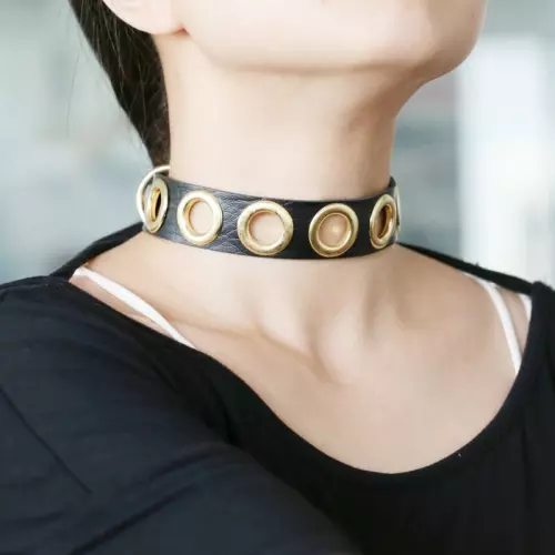 Halsband Cirgoth Schwarz und Vergoldet – 3/4